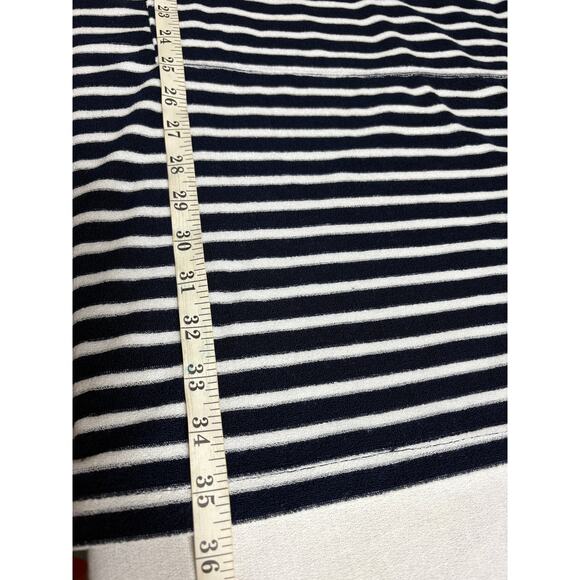 Loft Swim Women's Striped V-Neck Terry Hooded Cover Up Dress Size L Navy NWT - Picture 10 of 10